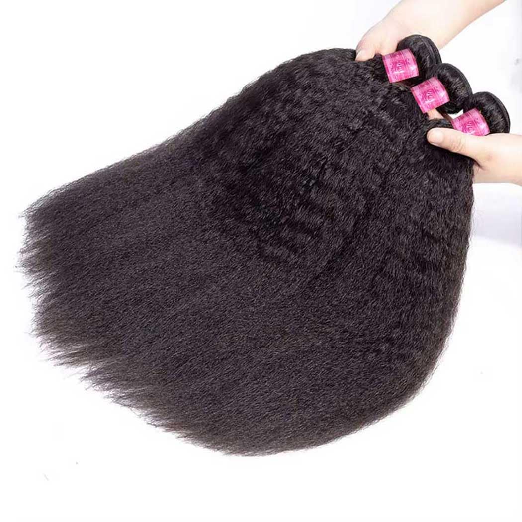 Kinky Straight Bundles Human Hair 20 22 24 Inch Brazilian Virgin Yaki Straight Bundles Human Hair 100% Unprocessed Natural Color for Black Women Visit the Jeekwiss Store