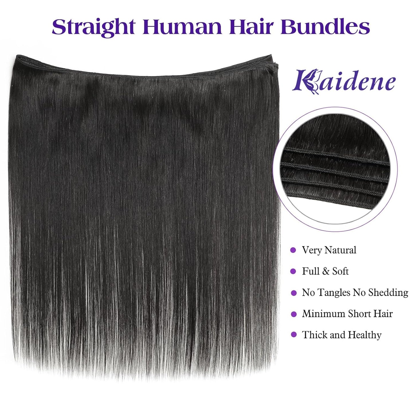 Straight Human Hair Bundles Raw Bundles Human Hair 20 22 24 Inch 12A Unprocessed Virgin Hair Extensions for Sew In Quick Weave Glossy Remy Hair Bundle for Women