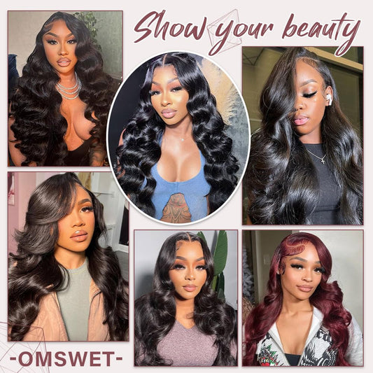 13x4 HD Lace Frontal Human Hair Body Wave SKINLIKE 0.1mm Ultra-Thin HD Lace Frontal Pre Plucked Natural Hairline Small Knots 12A Braizilian Virgin Hair 14 Inch Body Wave Human Hair