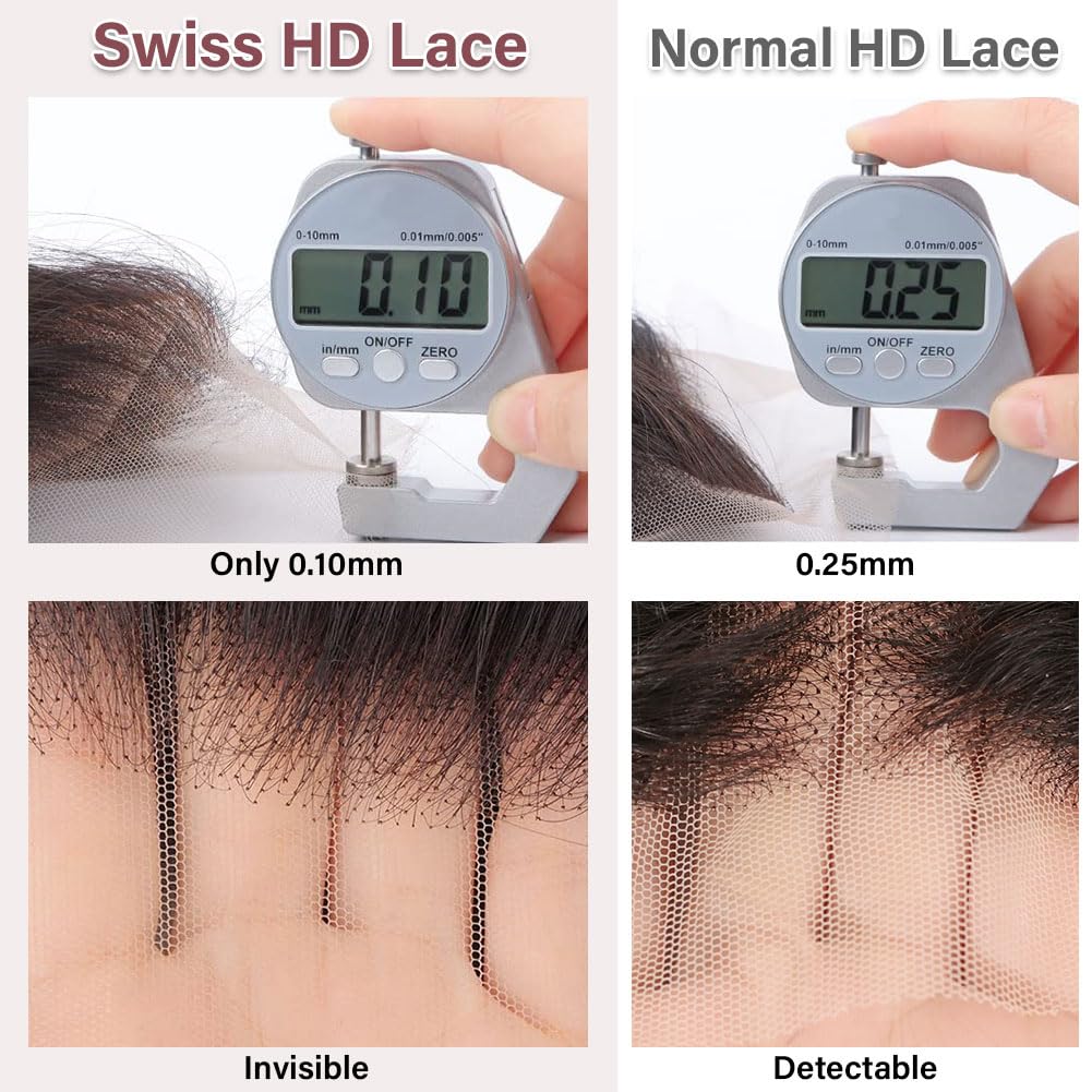 13x4 HD Lace Frontal Human Hair Body Wave SKINLIKE 0.1mm Ultra-Thin HD Lace Frontal Pre Plucked Natural Hairline Small Knots 12A Braizilian Virgin Hair 14 Inch Body Wave Human Hair