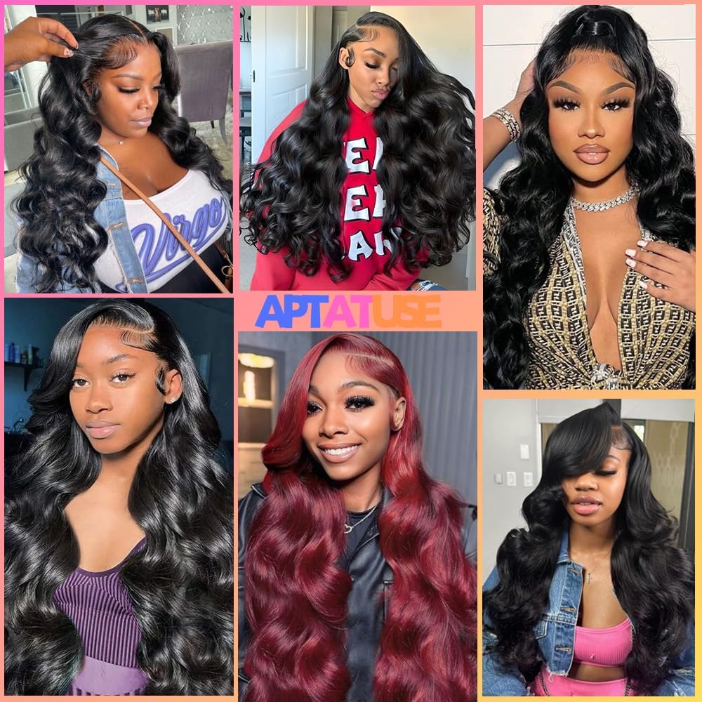 Body Wave Lace Front Wigs Human Hair Pre Plucked 13x4 Lace Front Wigs Human Hair 200% Density Brazilian Virgin Body Wave Wig for Women with Baby Hair 26Inch Natural Black